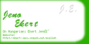 jeno ekert business card